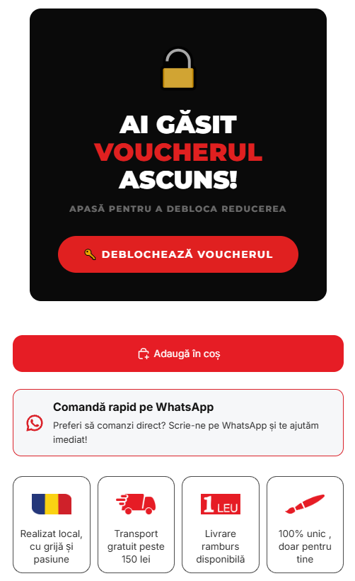 Elemente de conversie pe mobil în magazinul Aminti