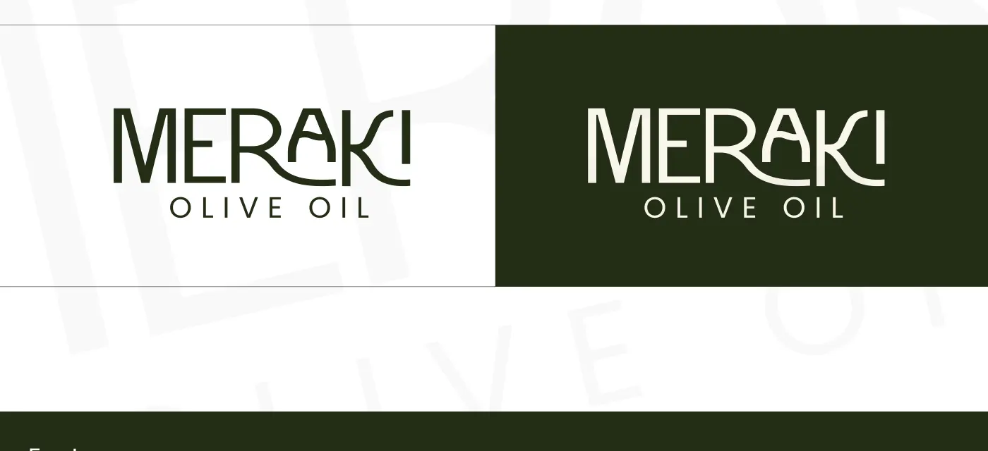 Versiunile de logo Meraki Olive Oil