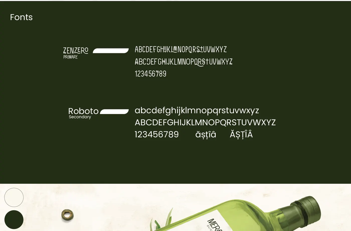 Sistemul tipografic Meraki Olive Oil