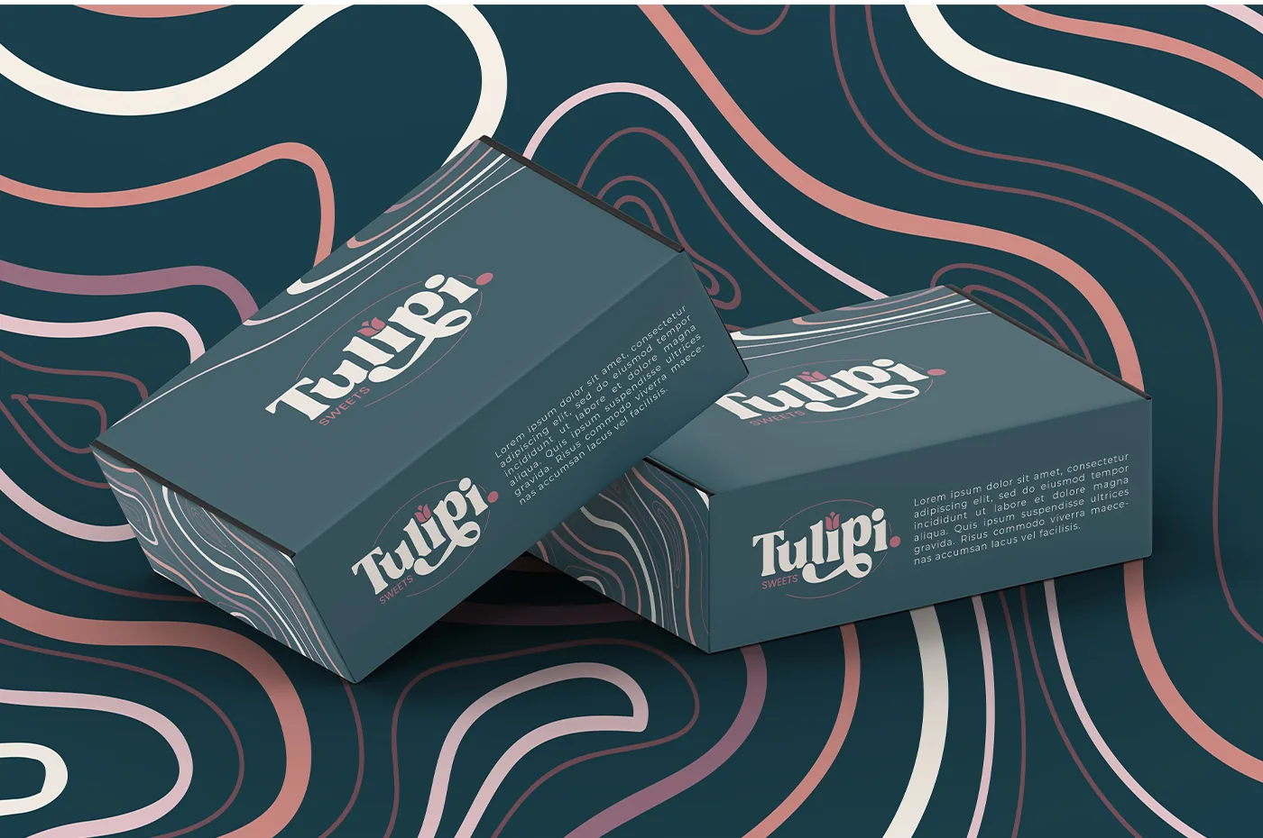 Designul cutiilor Tulipi Sweets